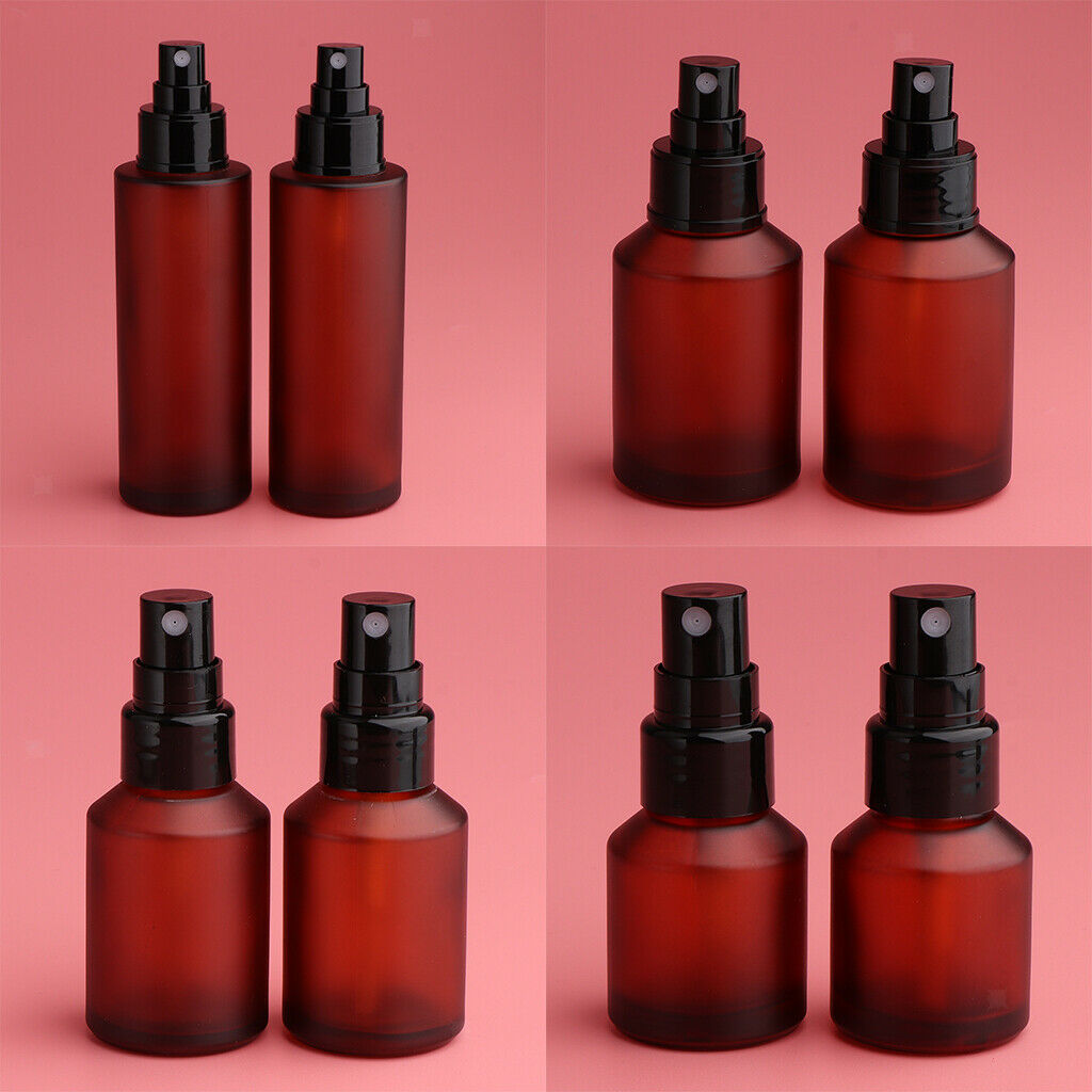 8Pcs 4 Size Refillable Travel Empty Glass Perfume Spray Bottle Atomizer Pump