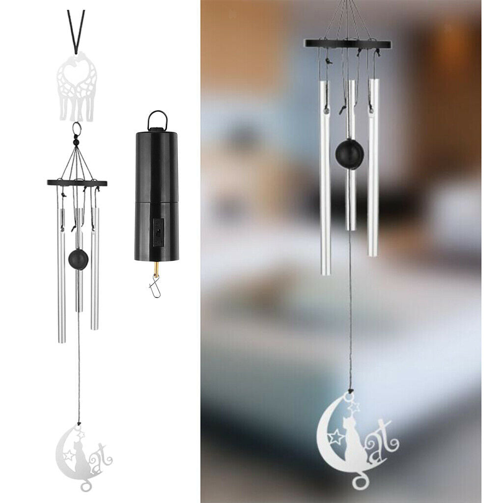 Metal Wind Chimes Blessing Decoration Windbell with Battery Powered Motor