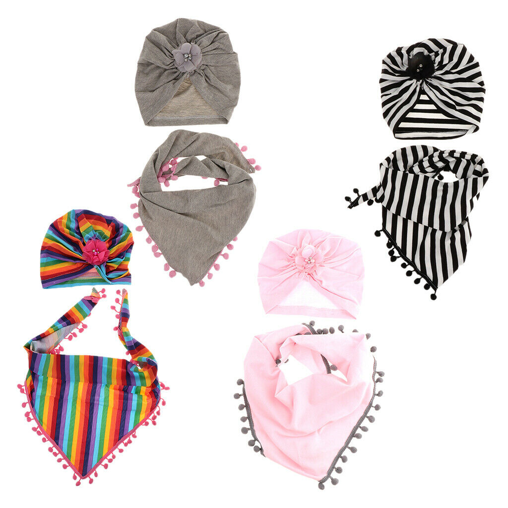 Baby Hats Bibs Tire Infant Toddler Caps 6-12Months Boy Girl Grey