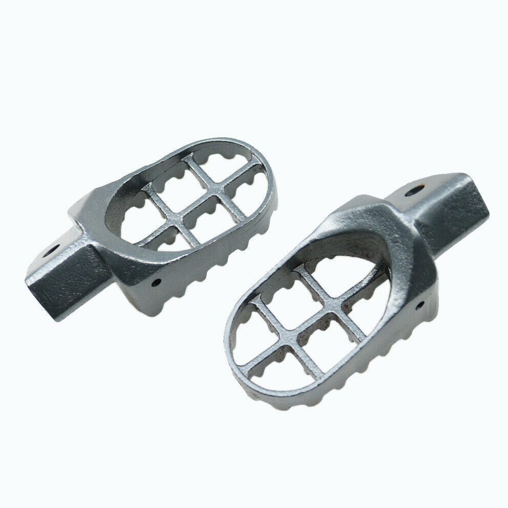 Grey Off-road Dirt Bike Steel Foot Pegs For Suzuki RM80 1993-2001