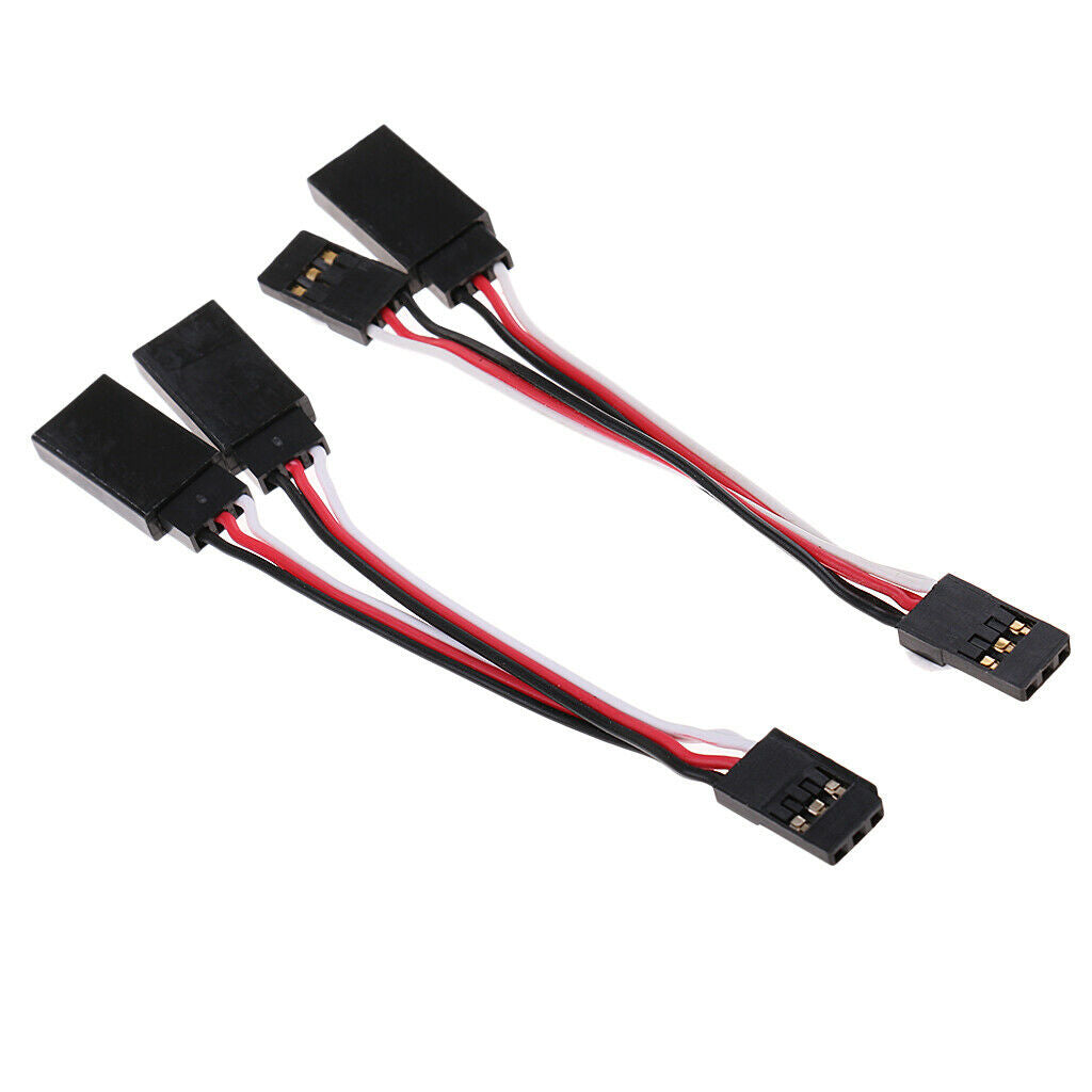 2x RC Servo Covert Line Male Female Plug Cable 80mm for Futaba JR Servo/ESC