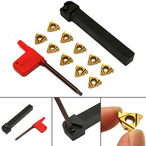 SER1212H16 CNC Tool Holder Boring Bar +16ER AG60 BP010 Threading Insert + Wrench