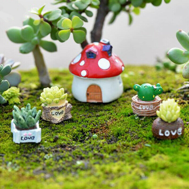 Lifelike Mini Artificial Fleshy Cactus Plant Landscape Decorative Potted .l8