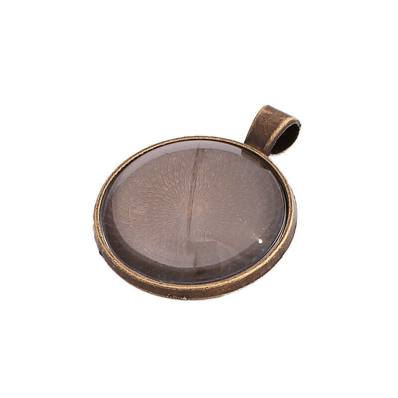 64pcs/set Round Oval Pendant Trays with Glass Cabochon Base DIY Jewelry Makin DD