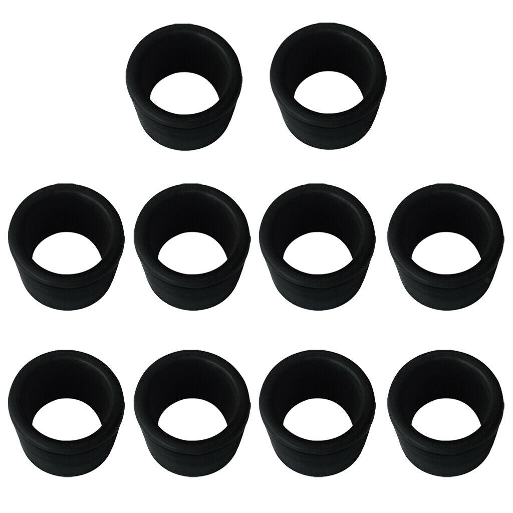 2X 10 Pieces Black Rubber Fishing Rod Holder Pole Rest Rack Insert Protectors