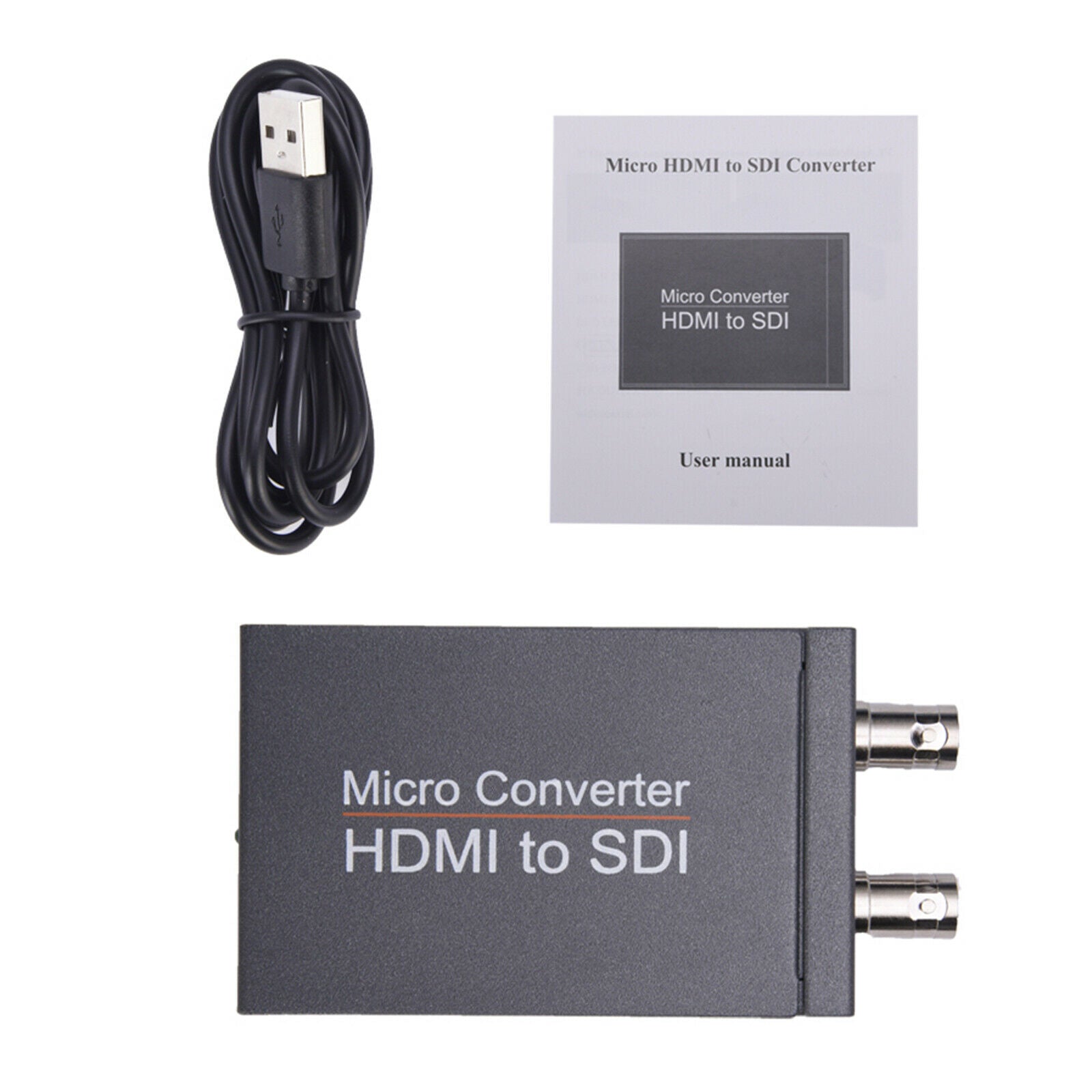 1080P HDMI to SDI Converter Audio Embedder Support 3G-SDI for Camera Gray