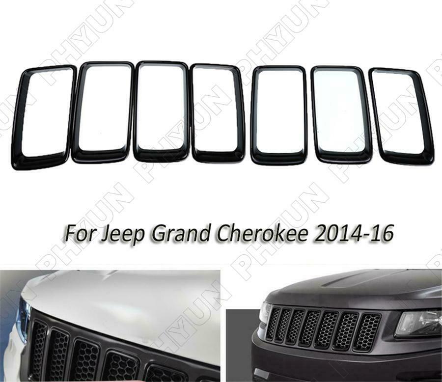 For 2014-2016 Jeep Grand Cherokee Front Grille Trim Ring Insert Trim Gloss Black