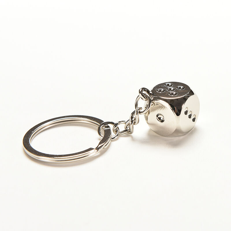 Dice Keychain Brand New High-class Car Key Ring Chain Metal Pendant .l8