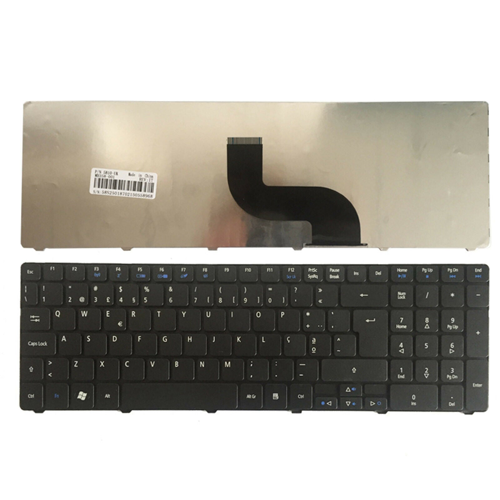New Full Keyboard Portuguese Layout Keypad Part Accs Black for Acer AS5741G