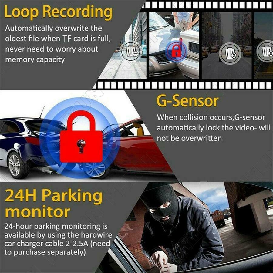 1080P Car WIFI DVR Driving Recorder G-Sensor Night Vision USB Charger Universal