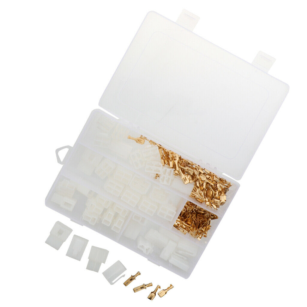 20 Kits 6.3mm 2 4 Pin Brass Crimp Terminal Cable Locking Tab Spade Connector