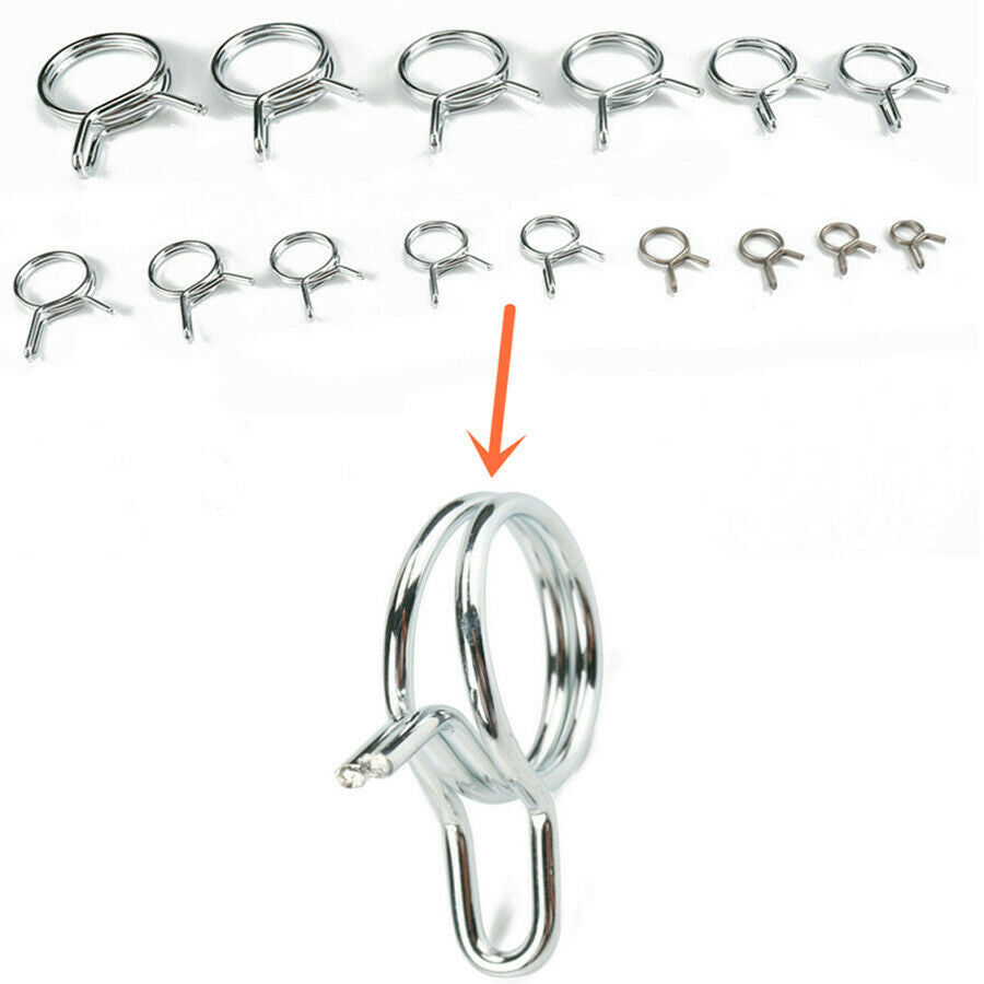 180X Double Wire Hose Tube Fuel Line Spring Clamps For Car Motorcycle RV Î¦5-Î¦24