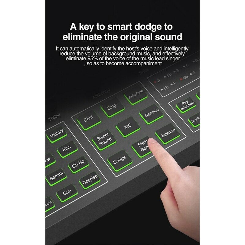 V9X PRO Sound Card,Audio Mixer for Live Broadcast Recording Phone Computer PW5P2