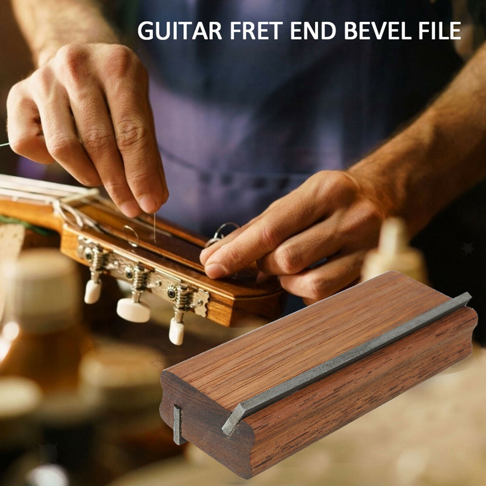Professional Guitar Fret Bevel-Flush File Guitar Luthier Tool for Bass