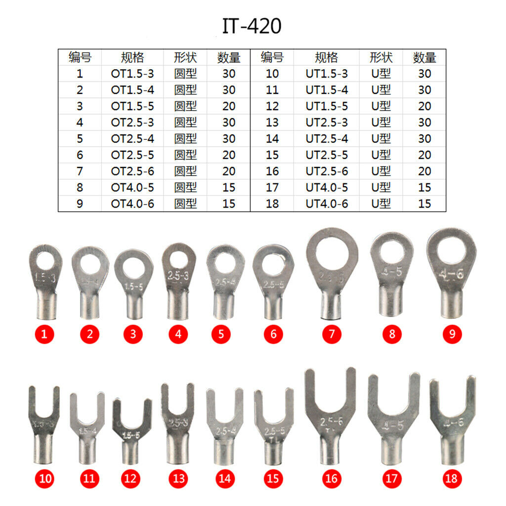 420x non-insulated crimp terminals Electrical connectors Various