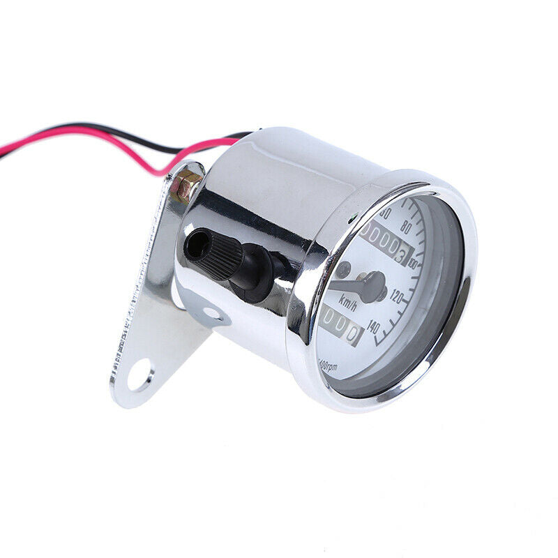 1x Motorcycle Circle Odometer Gauge Speedometer LED DC 12V 6.6cm Universal Fit