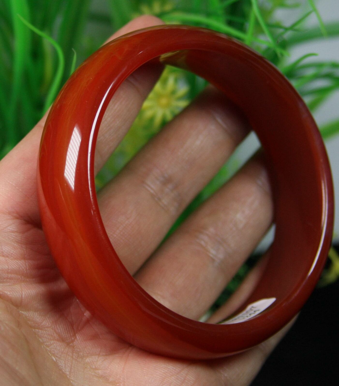 Select 56-62 mm Certified Natural Agate Chalcedony Jade Bangle red Bracelet AA++