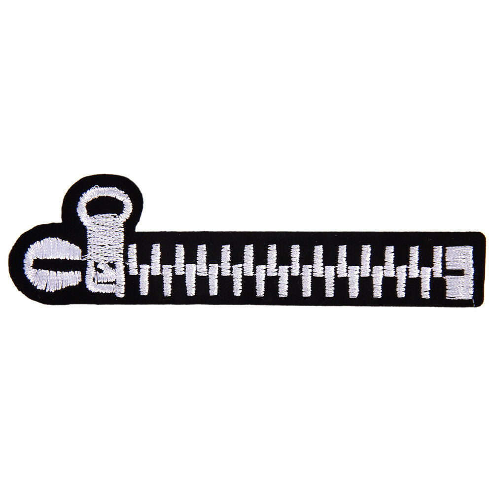 Zipper Embroidered Patch Iron on Sewing Applique Fabric Clothes DIY Decora.l8