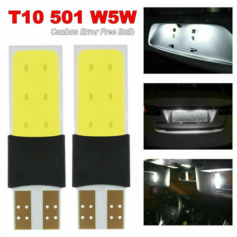 2PCS 501 Car Bulbs Led Lamp Error Free Canbus Cob Smd White W5W T10 Side Lights