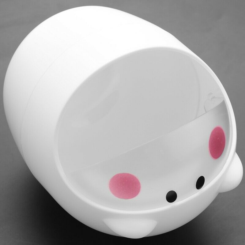 Mini Waste Bin Rolling Cover Desktop Garbage Paper Basket Table Trash Home OffQ9