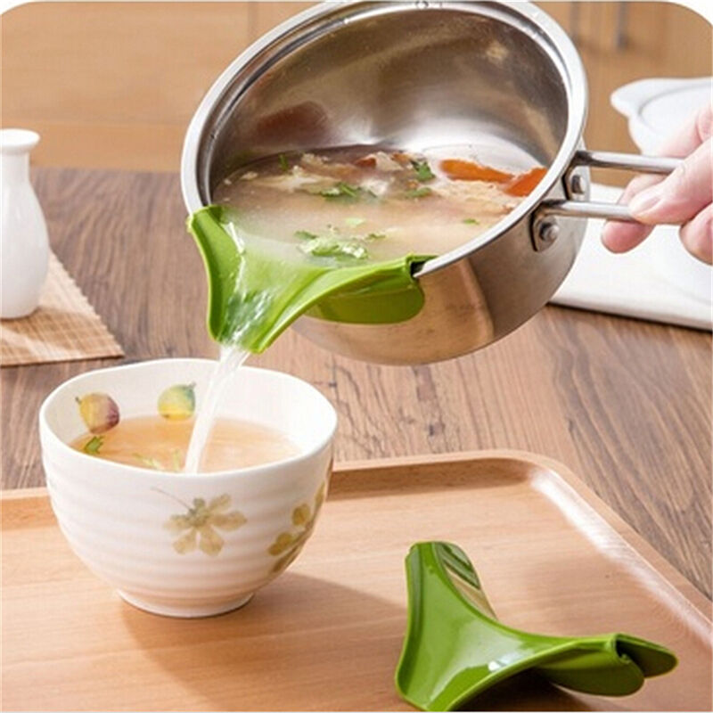 Silicone Slip On Pour Spout Bowls Pots & Pans,Drip Free Easy Pouring Kitch.l8