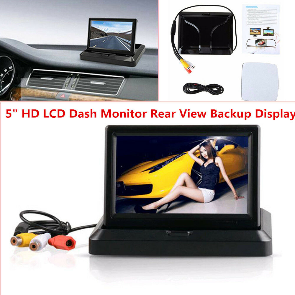 5" TFT LCD HD Monitor Display Car Reverse Rear View Backup Camera 2 Video Input
