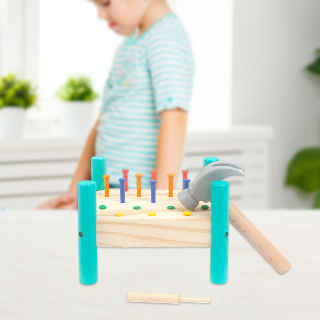 Wooden Pound-A-Peg Multifunctional Interaction Colour Cognitive Family Party