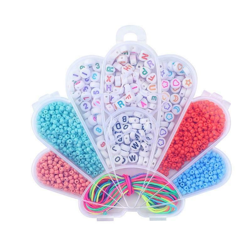 Scalloped Boxed Acrylic Beads Soft Pottery Spacer Beads with Scallop Shape Box