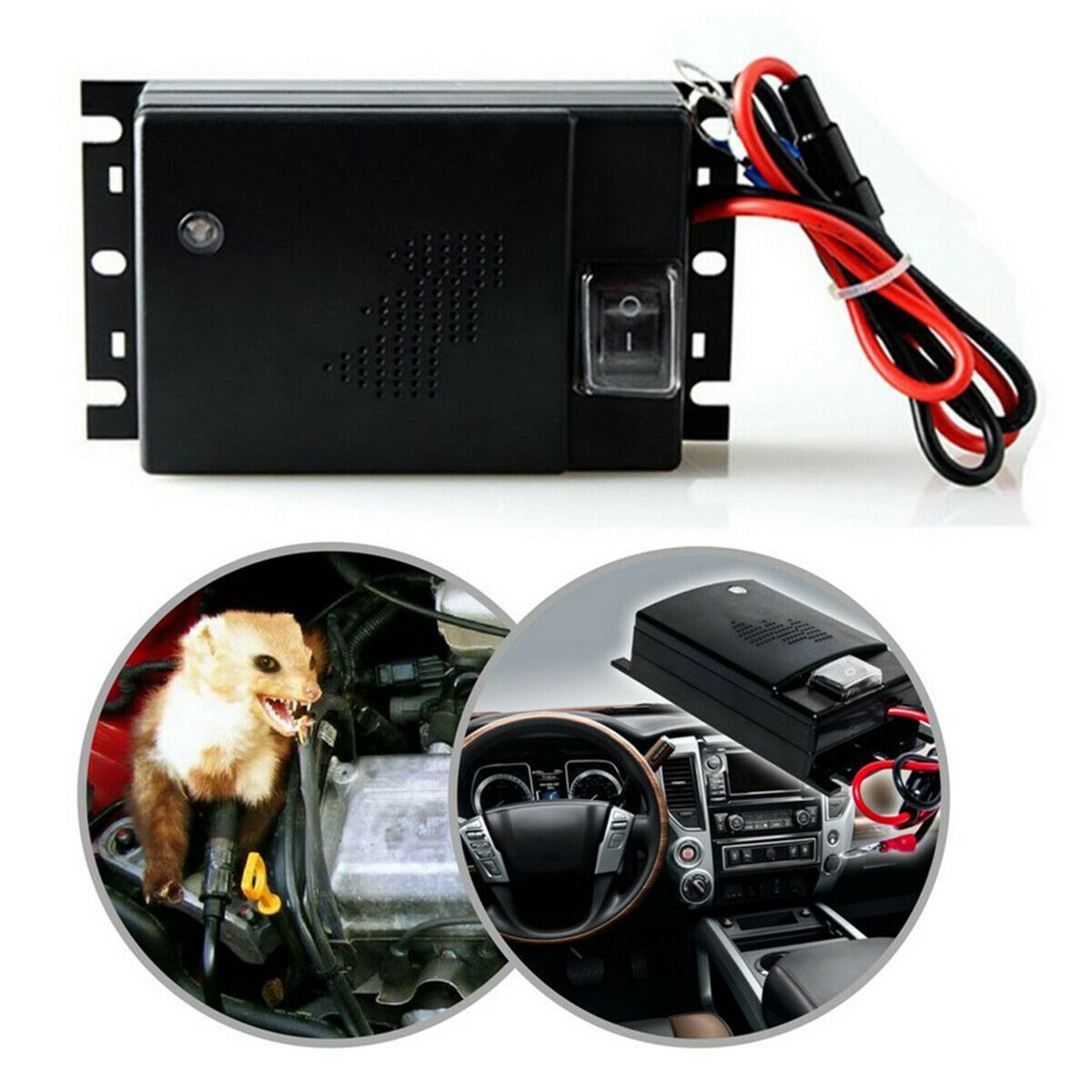 Car Ultrasonic Control Mouse Rodent Pest Animal Repeller Deterrent 12V