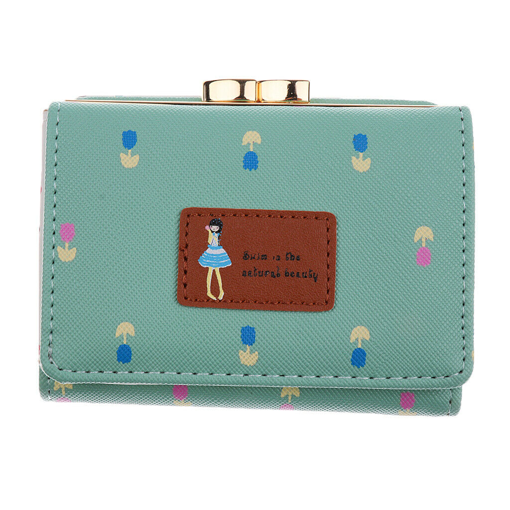 2 Pcs Cute Wallets Bifold Wallet Case Mini Short Purse Lovely Card Holder for
