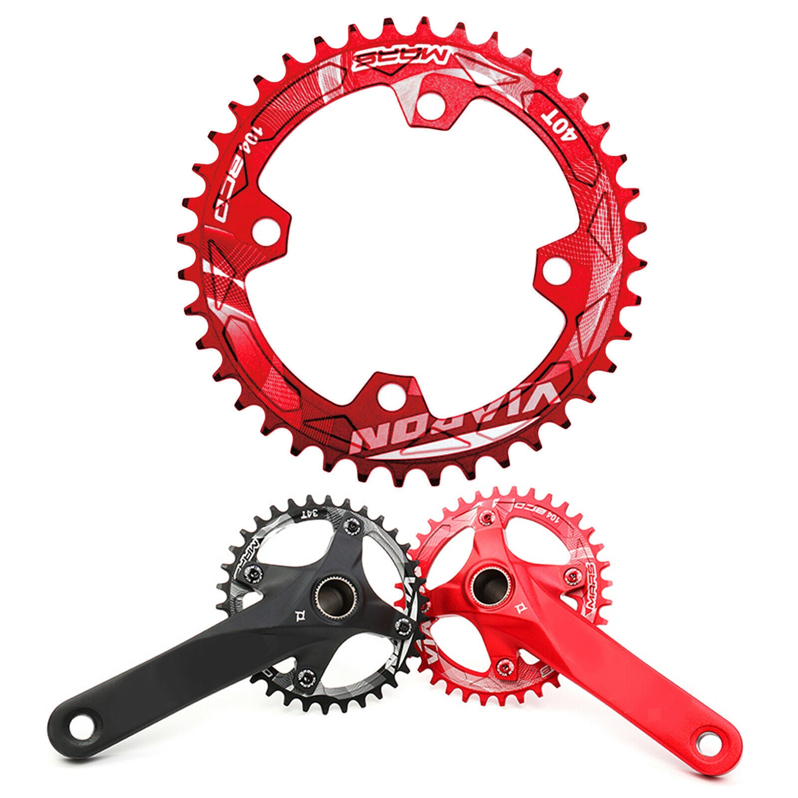 Bike Chainring Road Bicycle 104BCD Sprocket Chainwheel Component Red 40T
