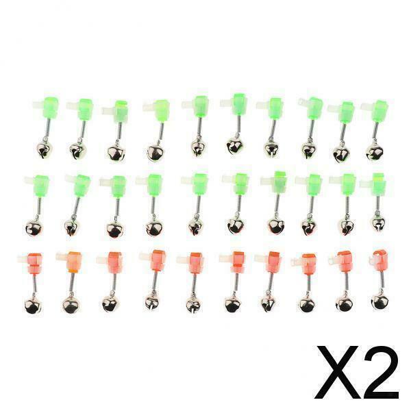 2X 30 Pieces Fishing Bite Alarm Single Bell Rod Tip Alert Ring Fishing Rod Bell