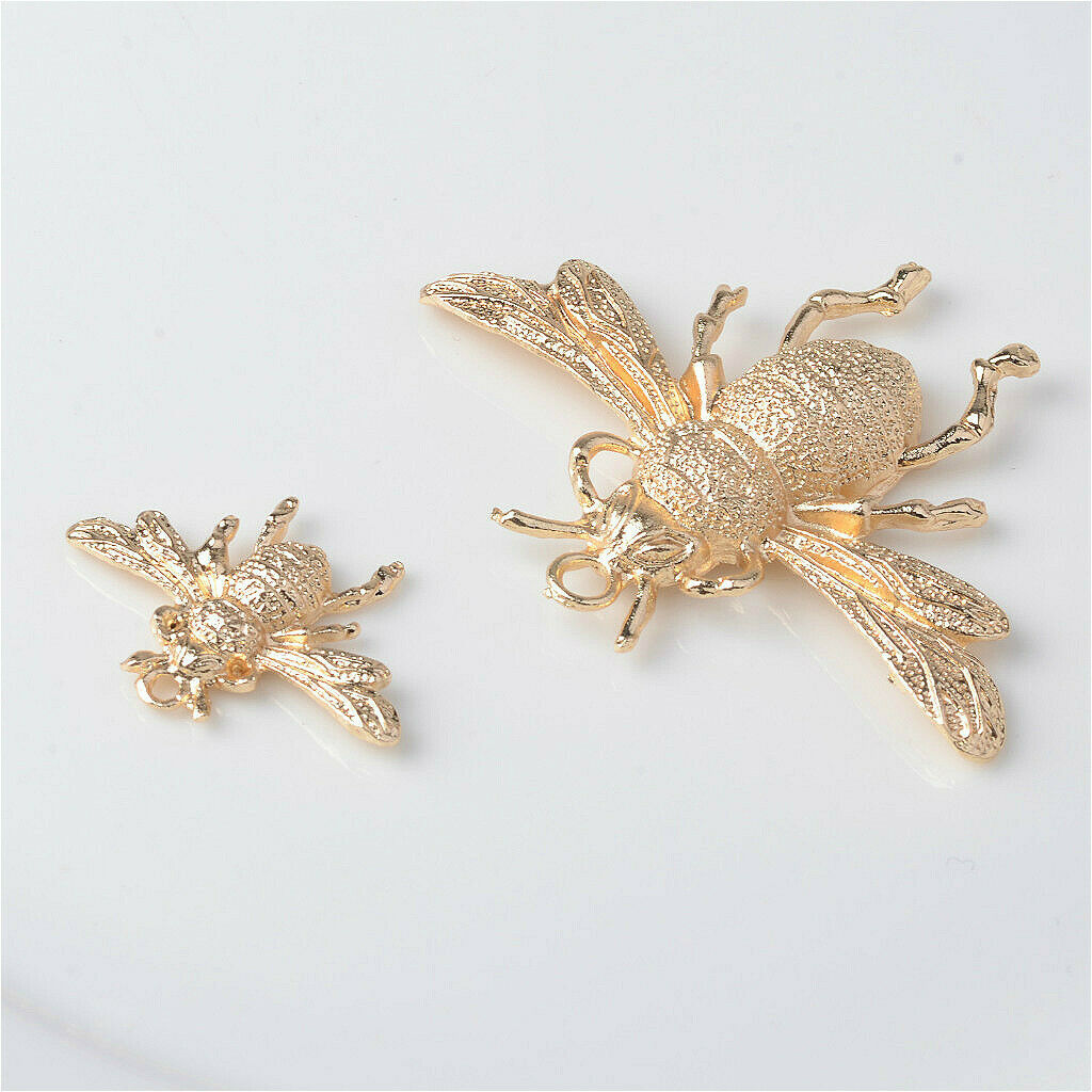 6pcs Metal Bee Shape Flatback Sewing Button Garment Bags Decor Applique