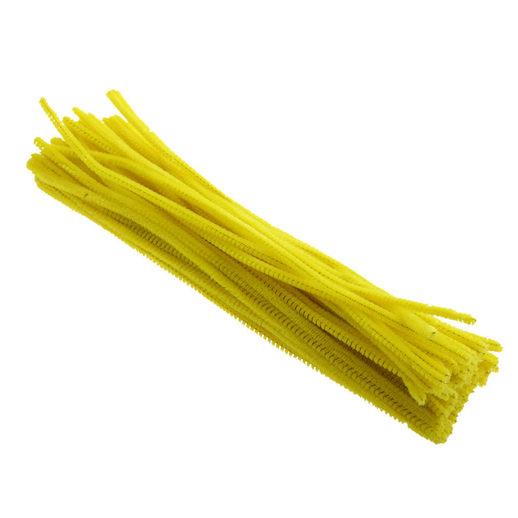 100pcs DIY Chenille Stems Pipe Cleaners Children Educational Toys Yellow