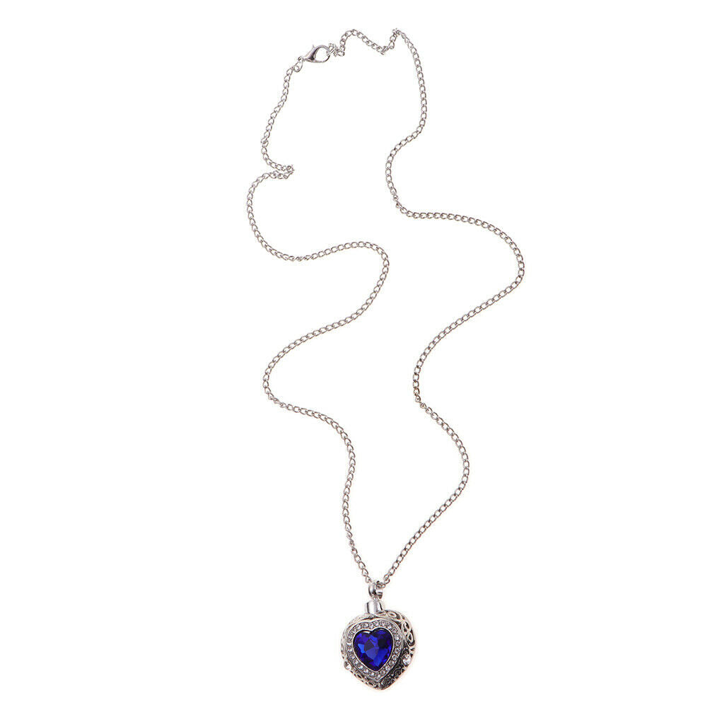 Enamel Love Heart Charm Pendant Urn Ash Perfume Locket With Chain Necklace