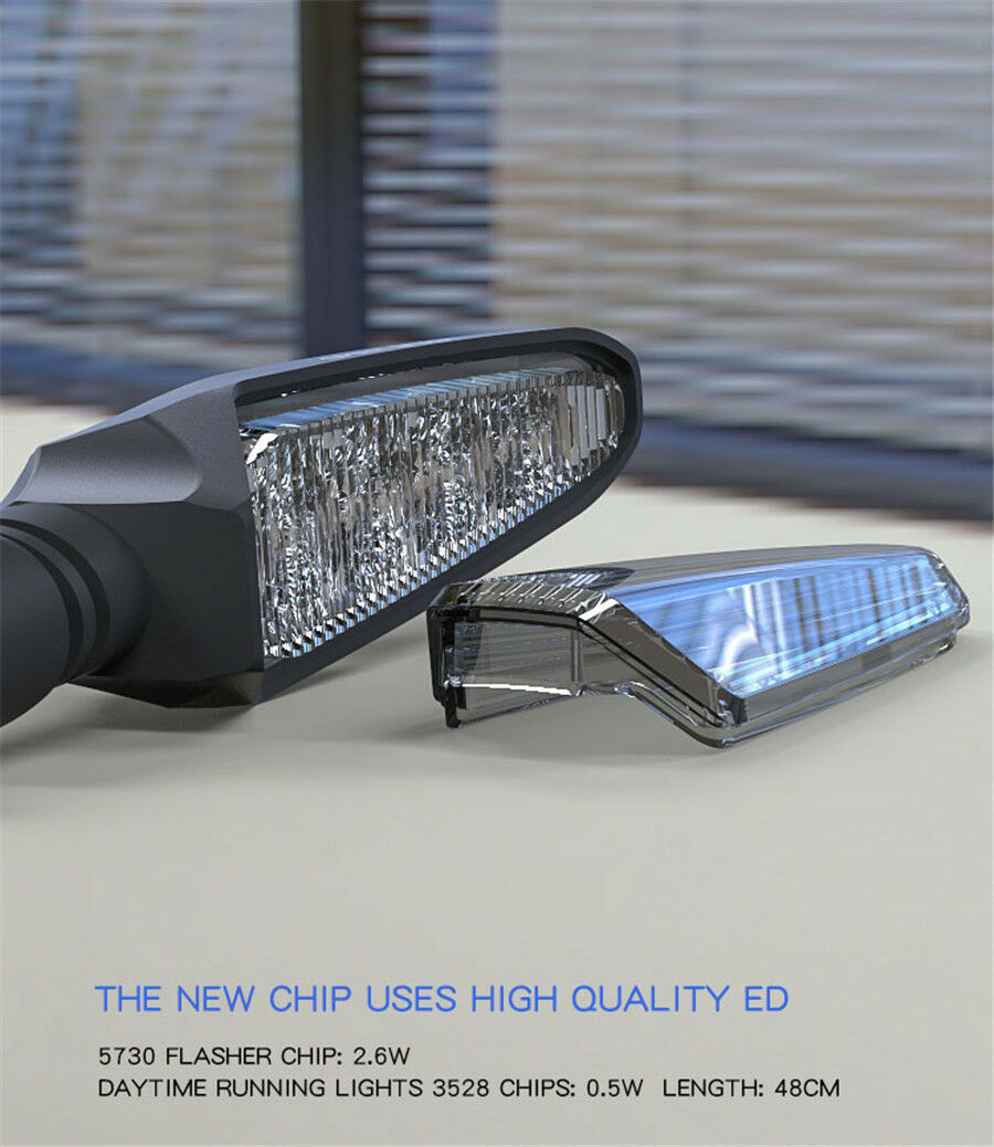 Universal 2X Blue Motorcycle Turn Signals Light LED Directional Daytime Lamp