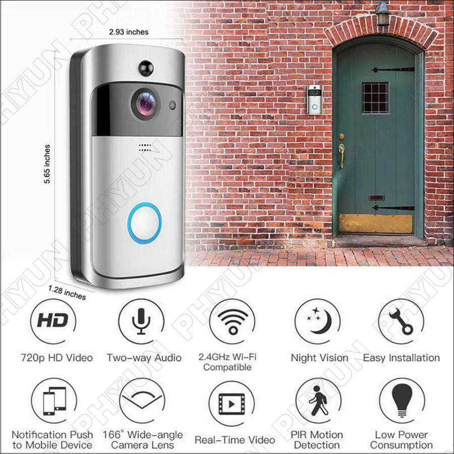Home Wireless Smart WiFi DoorBell IR Video Visual Camera Intercom Security Kit