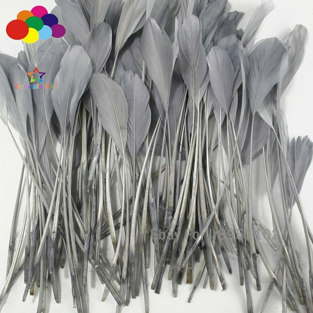 15-20cm Gray goose feather plumes for wedding hat headwear accessories craft