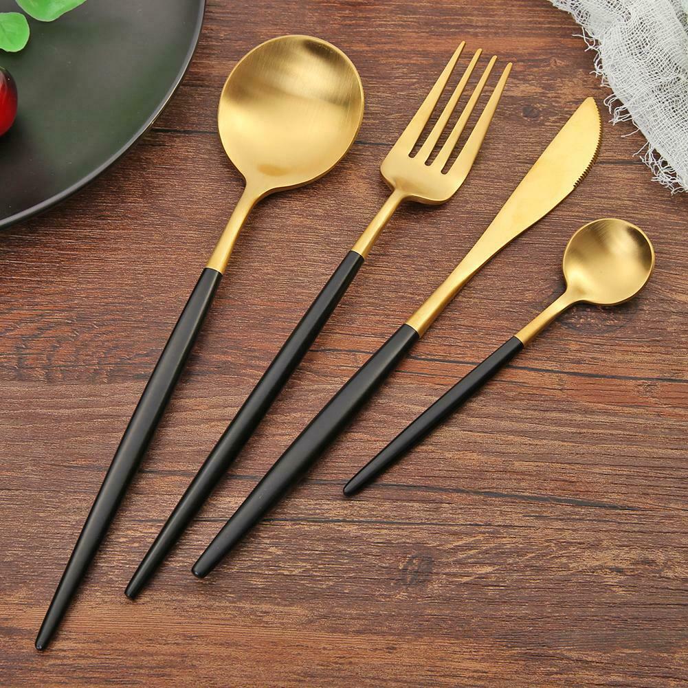 5pcs Portable Stainless Steel Tableware Dinnerware Travel Camp Cutlery Set @