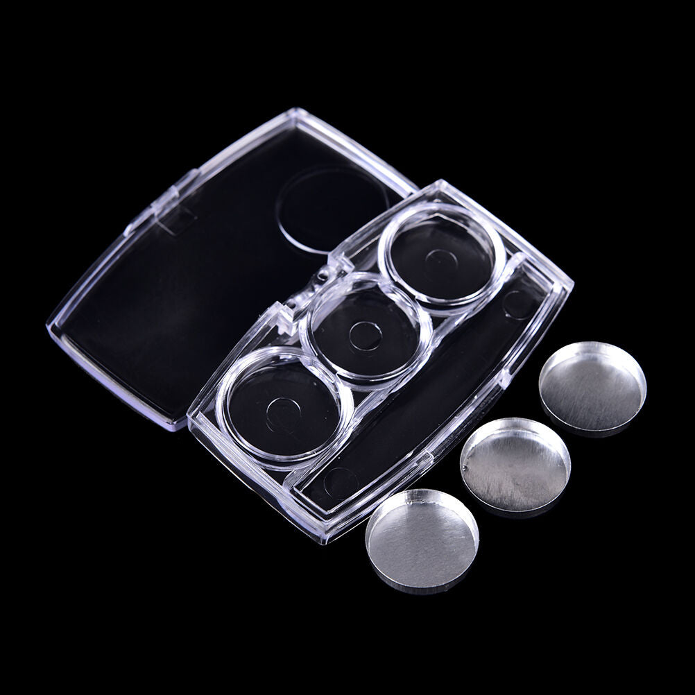 Empty 3Round Grids Eyeshadow Lipstick PowderBox Case Cosmetic Packing+Palette DD