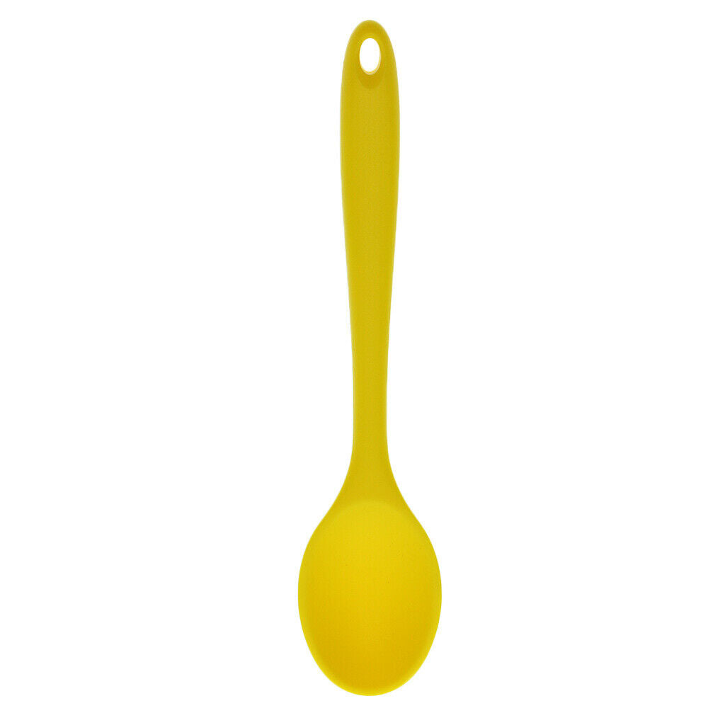 Pack 5 Silicone Ladle Spoons 8inch in Hygienic Soup Coffee Milk Teaspoon