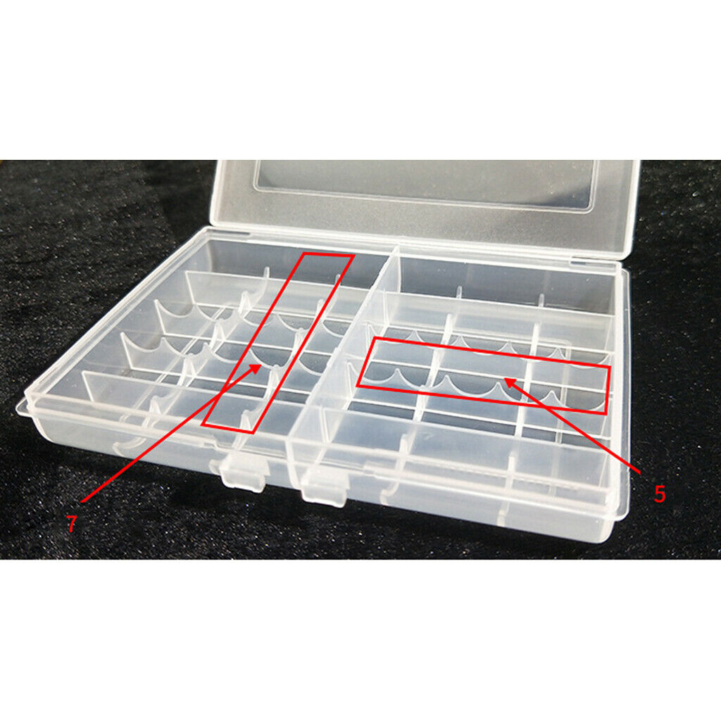 Plastic Battery Clear Storage Box 10xAAA + 4xAA Rechargeable Batteries
