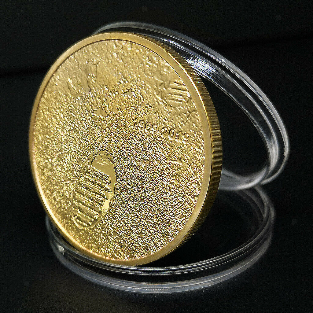 2019 US Moon Landing Golden Souvenirs Commemorative Coins Art Collection