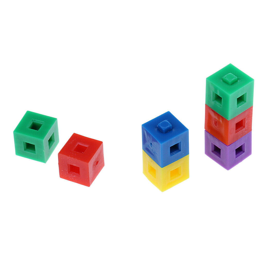 100pcs Colored 1cm Stacking Cubes Building Bricks Game Kids Party Playset