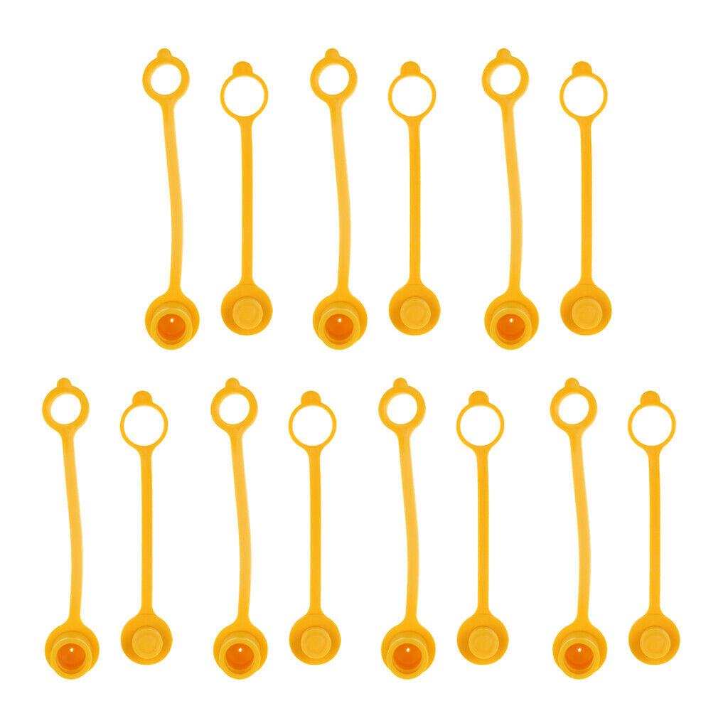 7Pair Yellow Propane LP Natural Gas Cap Plug Kit 3/8'' Plastic Durable Accs