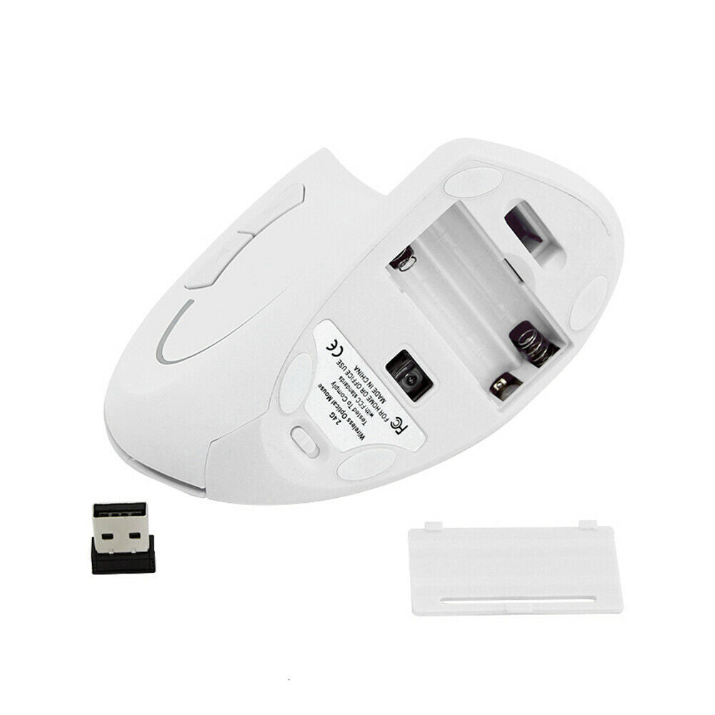 Wireless Vertical Mouse 2.4GHz USB Receiver 6 Buttons Ergonomic PC Mice @