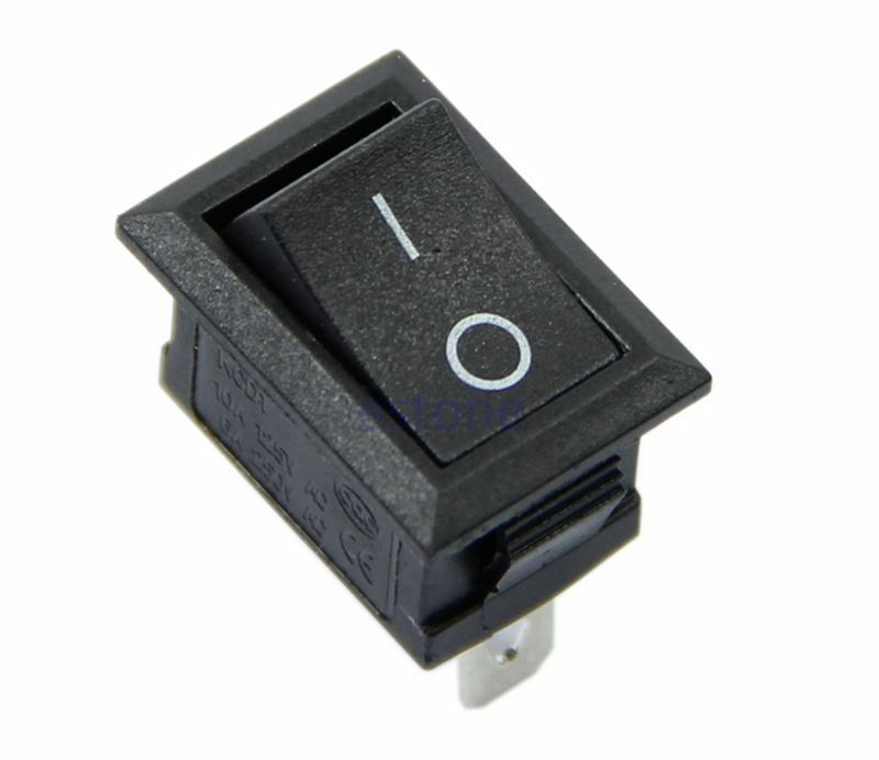 5PCS 3 Pin Terminal Snap-in On-Off Black Boat Switch Rocker AC 6A/250V 10A/125V