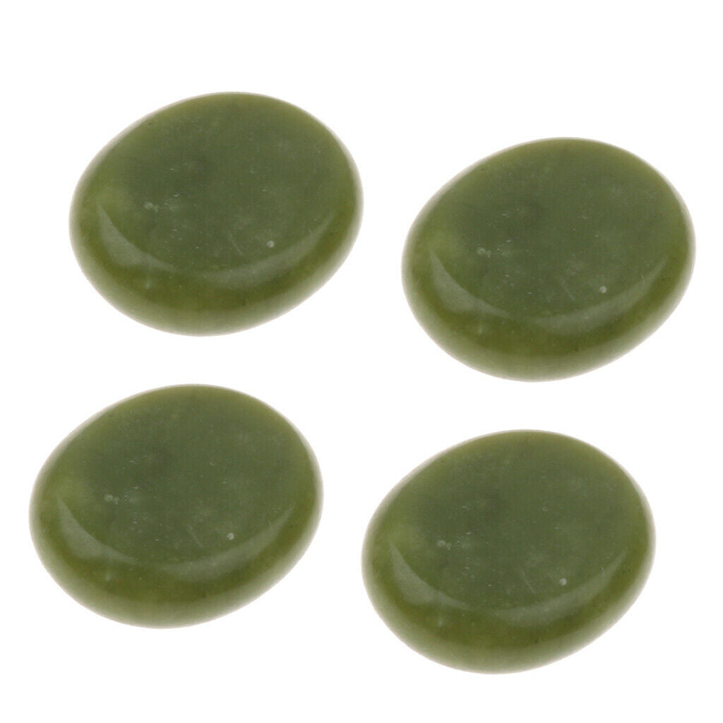 Pack of 4 Oval Shape Large Natural Jade Stones Facial Body Massage 5 x 6cm