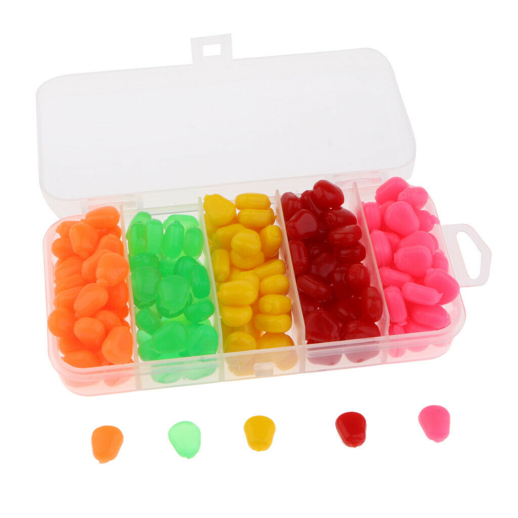 200pcs Simulation Soft Baits Corn Carp Bait, 5 Colors