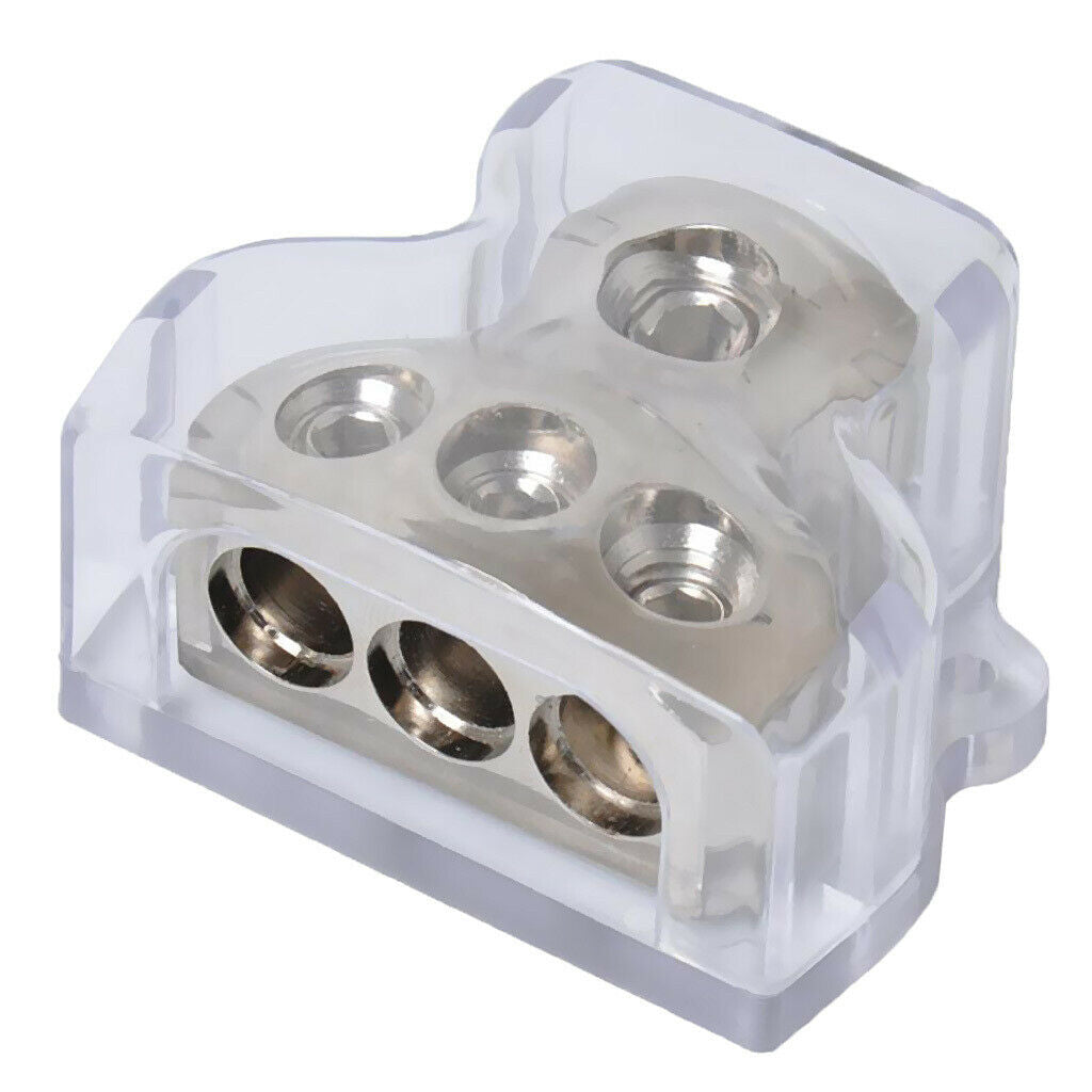 2x 3-Way Car Audio Stereo Amp Power Ground Cable Splitter Distribution Block